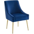 thumbnail image 1 of Modway Discern Pleated Back Upholstered Performance Velvet Dining Chair in Navy, 1 of 7