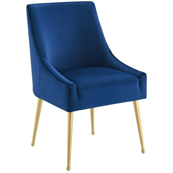 Modway Discern Upholstered Performance Velvet Dining Chair in Navy