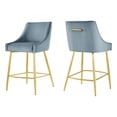 thumbnail image 1 of Modway Discern 25.5" Velvet Counter Stools - Light Blue (Set of 2), 1 of 9