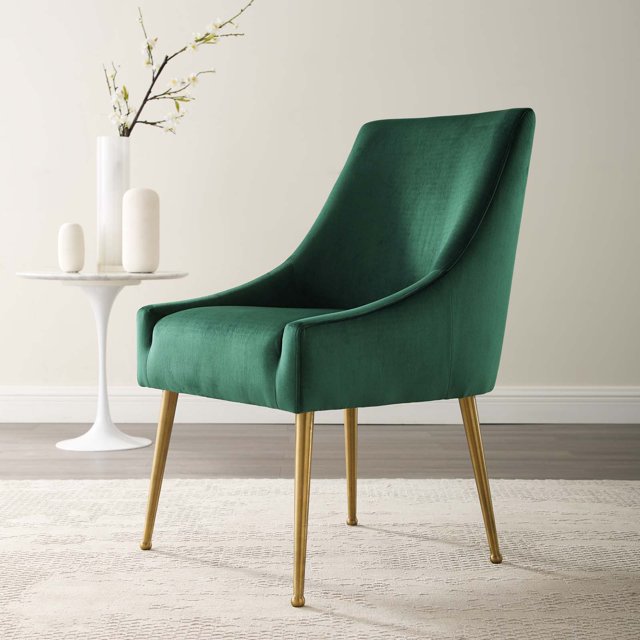 Modway Discern Upholstered Performance Velvet Dining Chair in Green