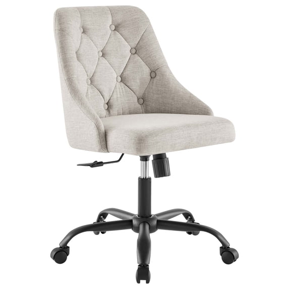 Modway Distinct Tufted Swivel Upholstered Office Chair in Black Beige