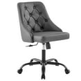 thumbnail image 1 of Modway Distinct Faux Leather Tufted Office Swivel Chair in Black and Gray, 1 of 10
