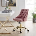 thumbnail image 1 of Modway Distinct Tufted Swivel Performance Velvet Office Chair in Gold Dusty Rose, 1 of 9