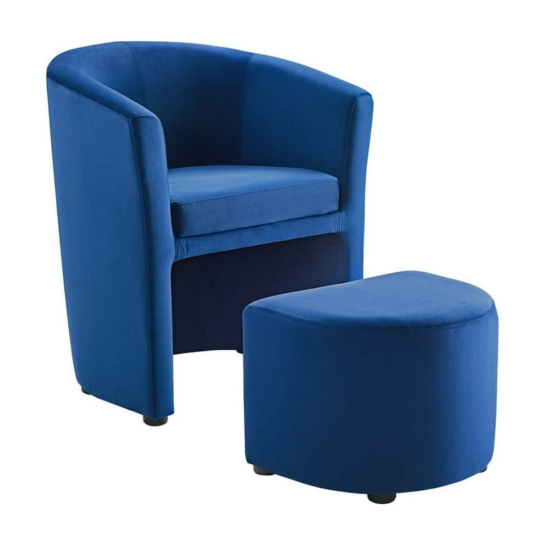 Modway Divulge Performance Velvet Arm Chair and Ottoman Set in