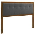thumbnail image 1 of Modway Draper Fabric Tufted Twin Headboard in Walnut and Charcoal, 1 of 6