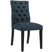 Modway Duchess 21.5" Button Tufted Polyester Fabric Dining Chair in Azure Blue