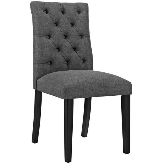 Modway Duchess Button Tufted Fabric Dining Chair in Gray