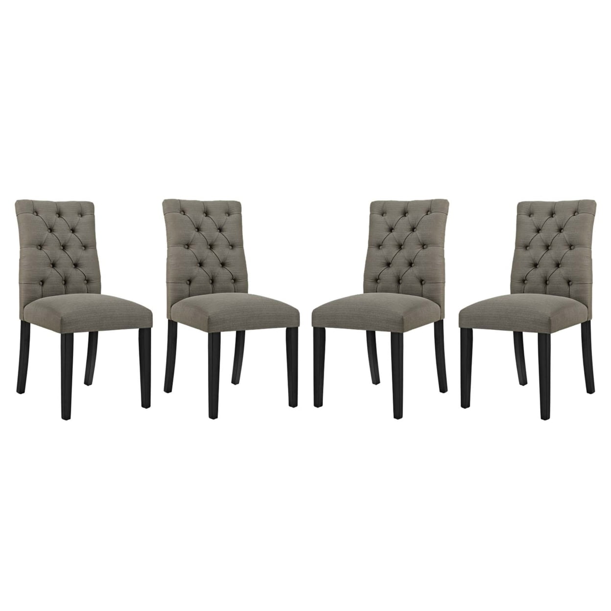 Duchess Granite Upholstered Curvy Dining Chair Set of 4