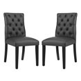 thumbnail image 1 of Modway Duchess 21" Modern Style Vinyl Dining Chair in Black (Set of 2), 1 of 5