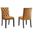 thumbnail image 1 of Modway Duchess 21" Modern Velvet Dining Chairs in Cognac Brown/Black (Set of 2), 1 of 9