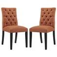 thumbnail image 1 of Modway Duchess Dining Chair Fabric Set of 2 in Orange, 1 of 5