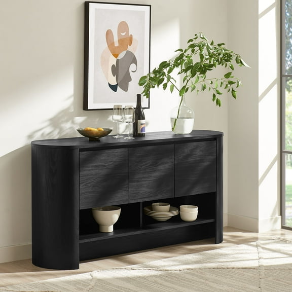 Modway Duval 62 Inch Oval Sideboard in Black