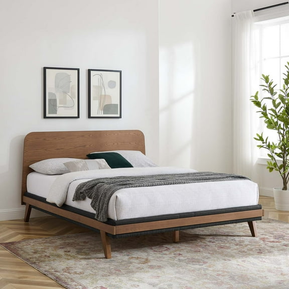 Modway Dylan Queen Platform Bed in Walnut