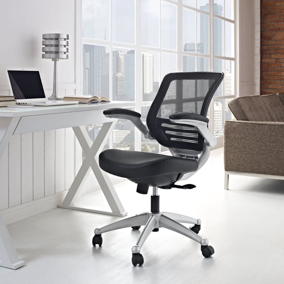Modway Edge Leather Office Chair in Black