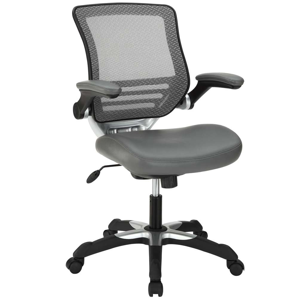 Edge Modern Gray Mesh and Leatherette Adjustable Office Chair