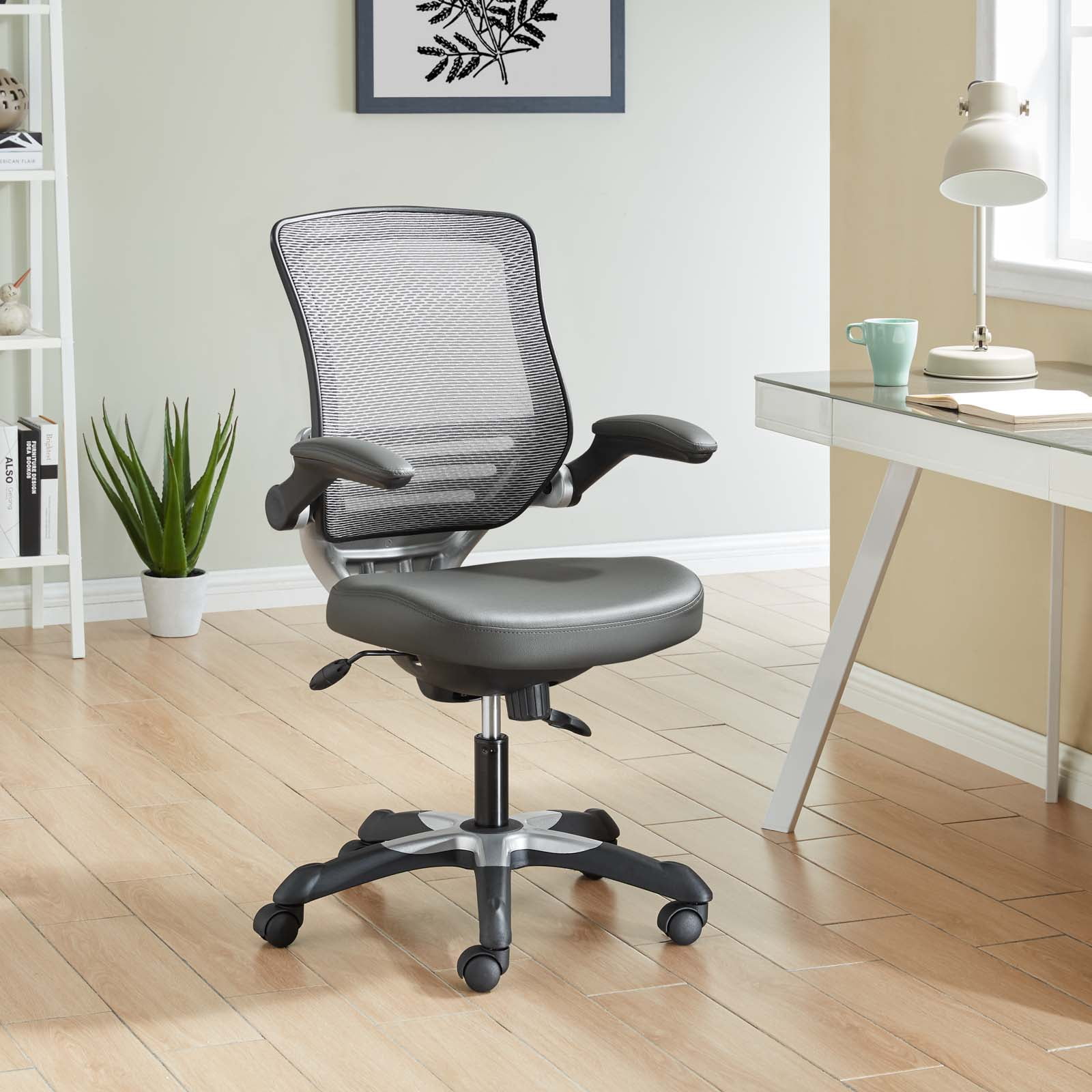 Modway Edge Vinyl Office Chair in Gray - Walmart.com