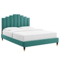 thumbnail image 1 of Modway Elise Full Performance Velvet Platform Bed in Teal, 1 of 10