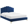 thumbnail image 1 of Modway Elise Full Performance Velvet Platform Bed in Navy, 1 of 10