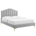 thumbnail image 1 of Modway Elise Full Performance Velvet Platform Bed in Light Gray, 1 of 10