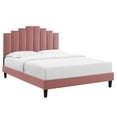 thumbnail image 1 of Modway Elise King Performance Velvet Platform Bed in Dusty Rose, 1 of 10