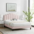 thumbnail image 1 of Modway Elise King Performance Velvet Platform Bed in Pink, 1 of 10