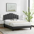 thumbnail image 1 of Modway Elise Twin Performance Velvet Platform Bed in Charcoal, 1 of 10