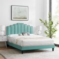 thumbnail image 1 of Modway Elise Twin Performance Velvet Platform Bed in Mint, 1 of 10