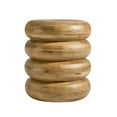 thumbnail image 1 of Ellery Round Stacked Wood Side Table in Natural, 1 of 8