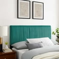 thumbnail image 1 of Modway Eloise Channel Tufted Performance Velvet Twin Headboard in Teal, 1 of 10