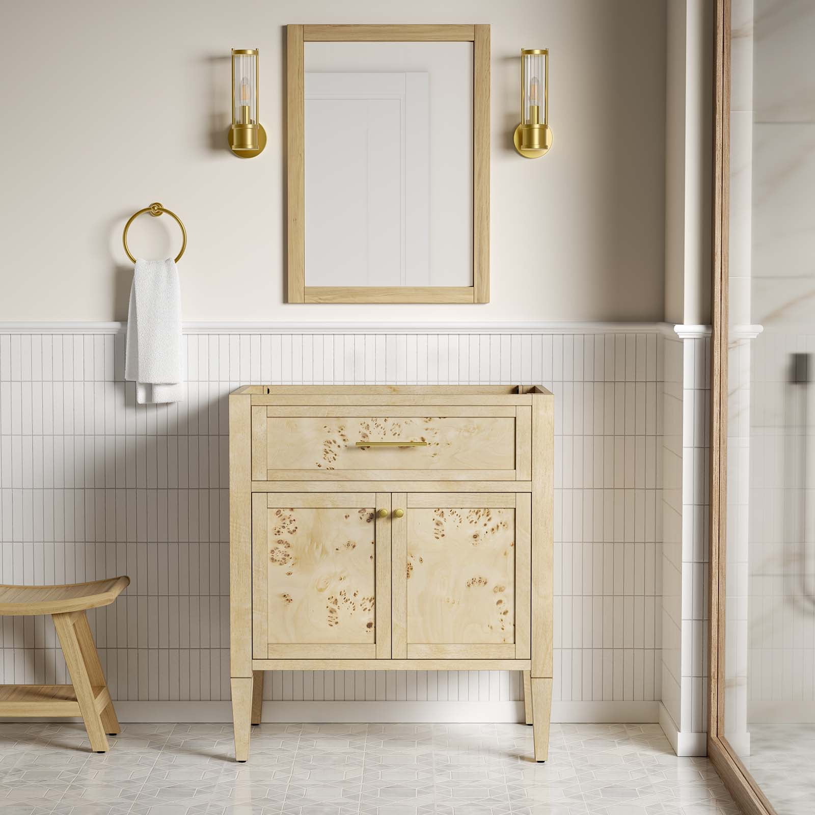 Modway Elysian 30" Bathroom Vanity Cabinet (Sink Basin Not Included) in Burgundy