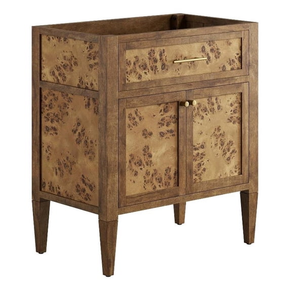 Modway Elysian 30" Modern Wood Bathroom Vanity Cabinet in Brown