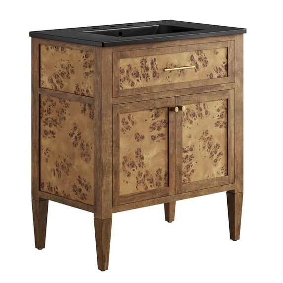 Modway Elysian 30" Wood Bathroom Vanity in Black Brown