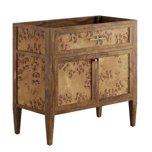 Modway Elysian 36" Modern Wood Bathroom Vanity Cabinet in Brown