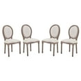 thumbnail image 1 of Modway Emanate Dining Side Chair Upholstered Fabric Set of 4 in Beige, 1 of 6