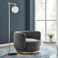 thumbnail image 1 of Modway Embrace Tufted Performance Velvet Swivel Chair in Gold Gray, 1 of 7