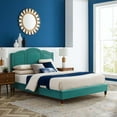 thumbnail image 1 of Modway Emerson Performance Velvet Full Platform Bed in Teal, 1 of 10