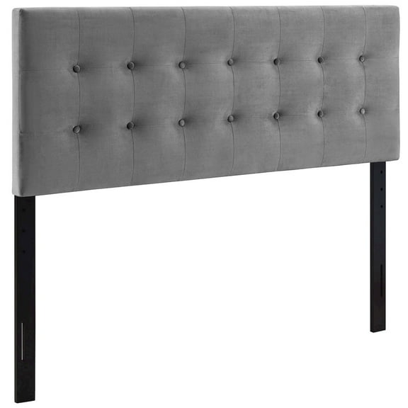 Modway Emily Full Tufted Performance Velvet Headboard in Gray