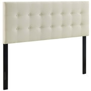 Modway Emily King Upholstered Fabric Headboard in Ivory