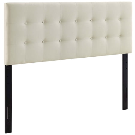 Modway Emily King Upholstered Polyester Fabric Headboard in Ivory