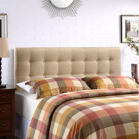 Modway Emily Tufted Button Headboard, Full, Beige