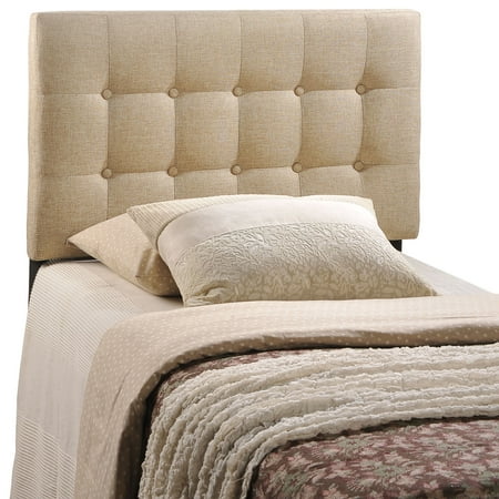 Modway Emily Tufted Button Headboard, Twin, Beige