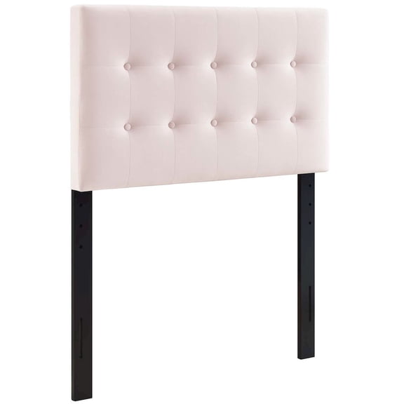 Emily Twin Biscuit Tufted Performance Velvet Headboard in Pink