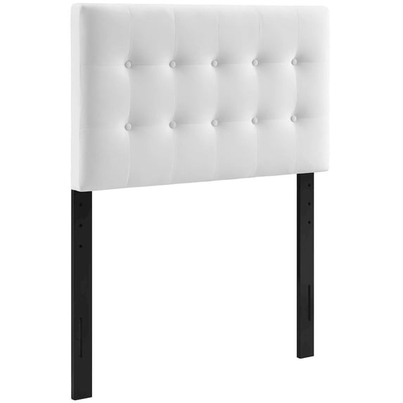 Modway Emily Twin Tufted Performance Velvet Headboard in White