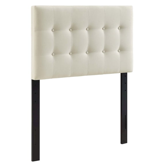 Modway Emily Twin Upholstered Fabric Headboard in Ivory