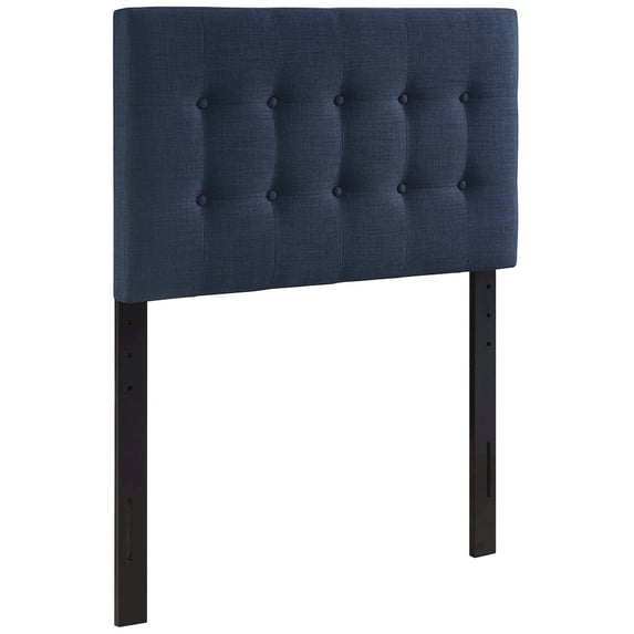 Modway Emily Twin Upholstered Polyester Fabric Headboard in Navy