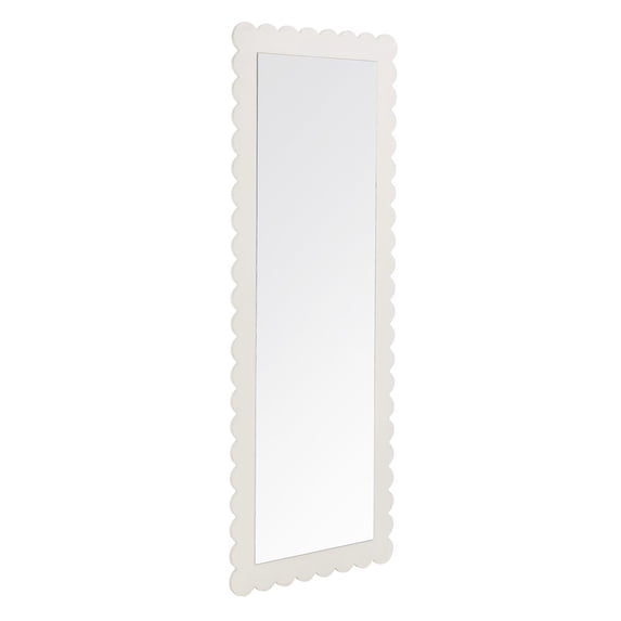Modway Emmeline Scalloped Rectangle Floor Mirror in White