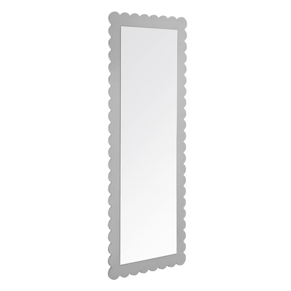 Modway Emmeline Scalloped Rectangle Floor Mirror in Light Gray