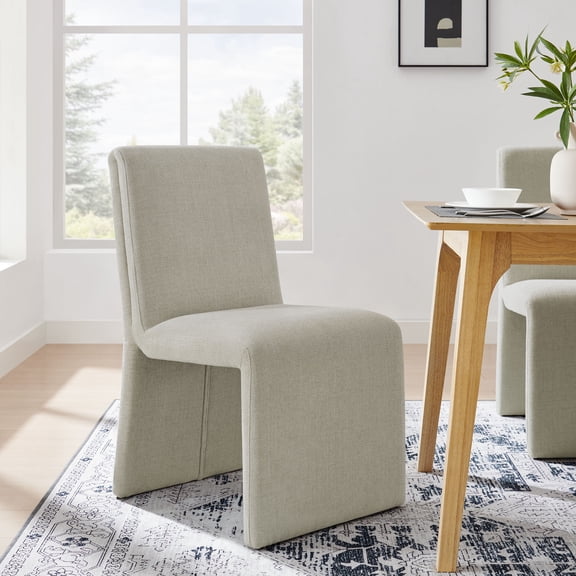 Modway Emory Dining Side Chair in Linen Brown