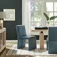 thumbnail image 1 of Emory Upholstered Performance Velvet Dining Side Chair in Cadet Blue, 1 of 9
