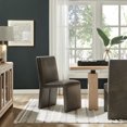 thumbnail image 1 of Emory Vegan Leather Dining Side Chair in Mushroom, 1 of 9